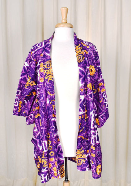 1960s Purple Vintage Tiki Robe Cats Like Us