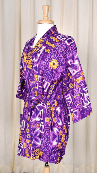 1960s Purple Vintage Tiki Robe Cats Like Us