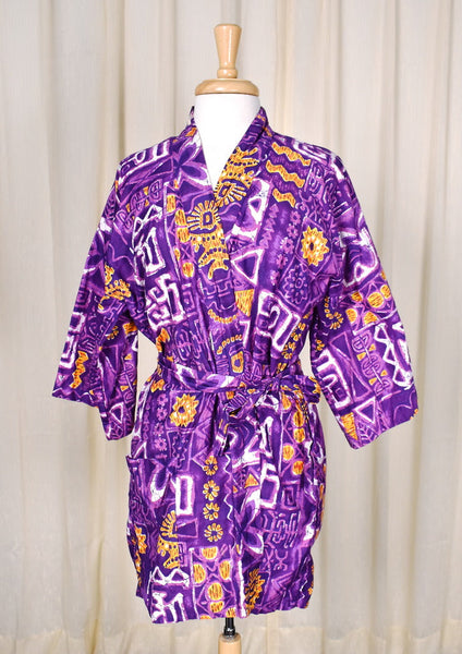 1960s Purple Vintage Tiki Robe Cats Like Us