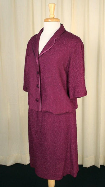 1960s Raspberry Crepe Suit Cats Like Us