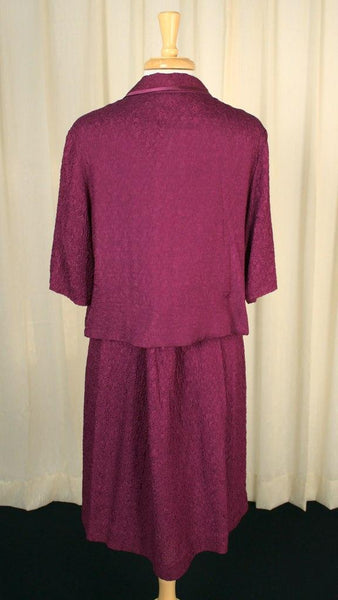1960s Raspberry Crepe Suit Cats Like Us