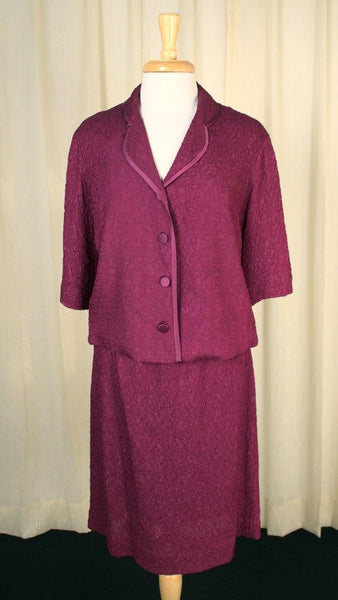 1960s Raspberry Crepe Suit Cats Like Us