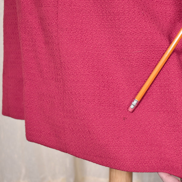 1960s Raspberry Wool Skirt Suit Cats Like Us