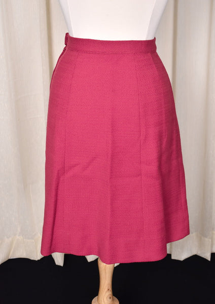 1960s Raspberry Wool Skirt Suit Cats Like Us