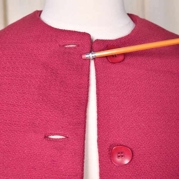 1960s Raspberry Wool Skirt Suit Cats Like Us