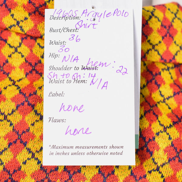 1960s Red Argyle Button Shirt Cats Like Us