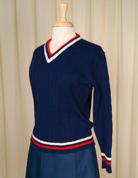 1960s Red White & Blue Sweater Cats Like Us