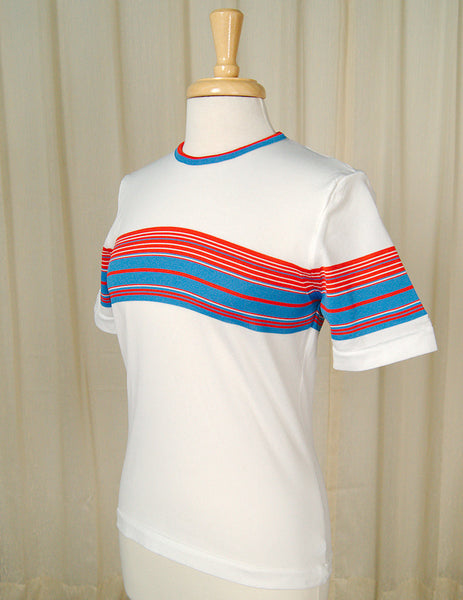 1960s Red White & Blue T Shirt Cats Like Us