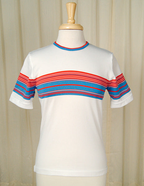 1960s Red White & Blue T Shirt Cats Like Us