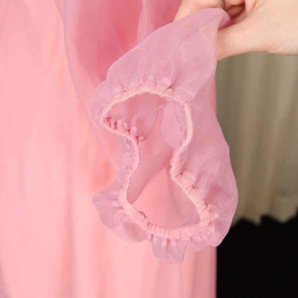 1960s Rose Chiffon Daisy Dress Cats Like Us