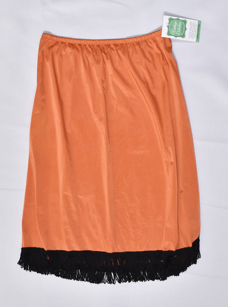 1960s Rust Vintage Half Slip W Fringe W25-30 Cats Like Us