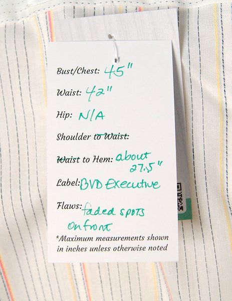 1960s SS BVD Striped Shirt Cats Like Us