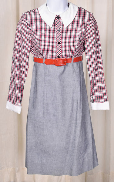 1960s Seersucker Vintage Red Dress Cats Like Us