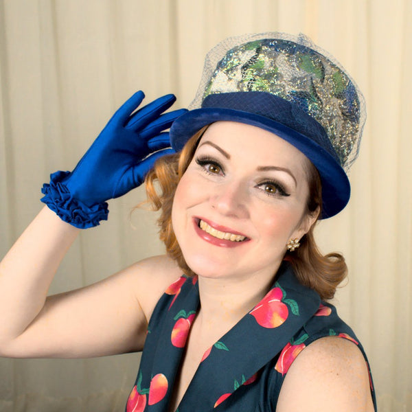 1960s Silver & Blue Bubble Hat Cats Like Us