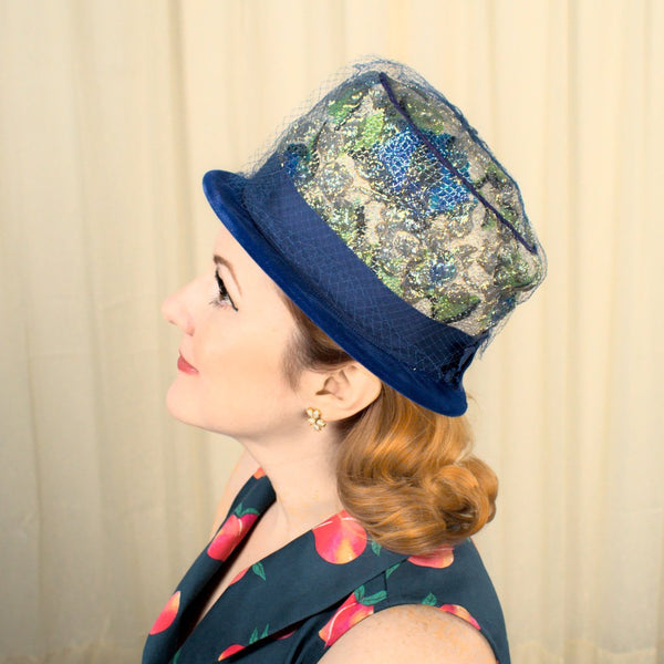 1960s Silver & Blue Bubble Hat Cats Like Us