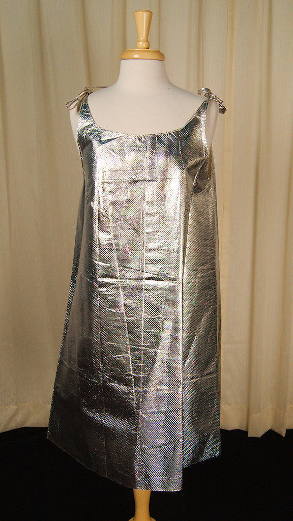 1960s Silver Paper Dress Cats Like Us