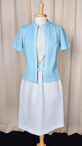 1960s Sky Blue Striped Set Cats Like Us