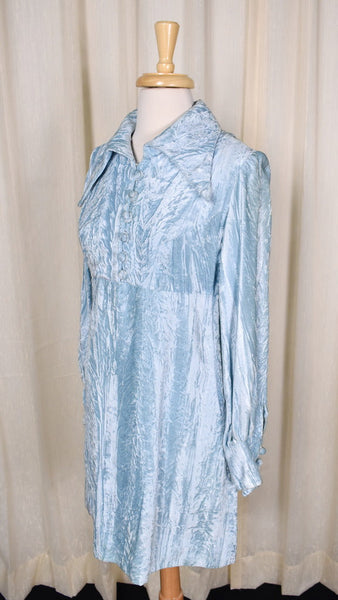 1960s Sky Blue Velvet Dress Cats Like Us