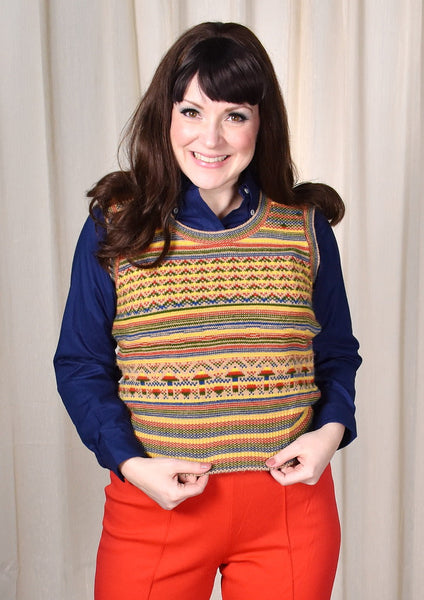 1960s Striped Mushroom Vest Cats Like Us