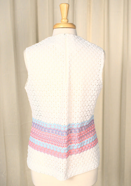 1960s Striped White Twin Set Cats Like Us