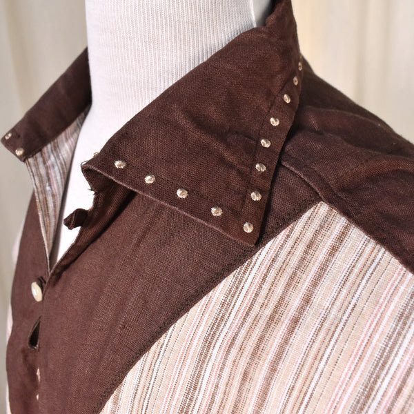 1960s Style Brown Hippie Shirt Cats Like Us