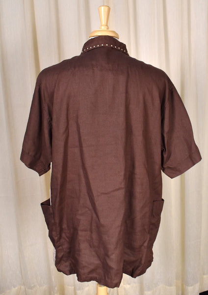 1960s Style Brown Hippie Shirt Cats Like Us