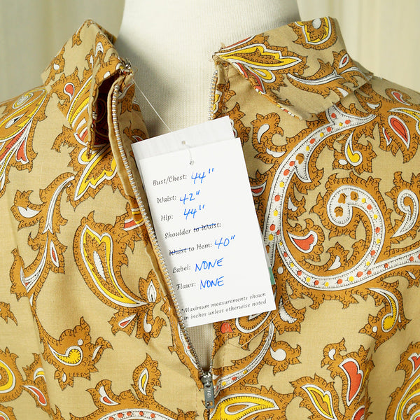 1960s Tan Paisley Tie Dress Cats Like Us