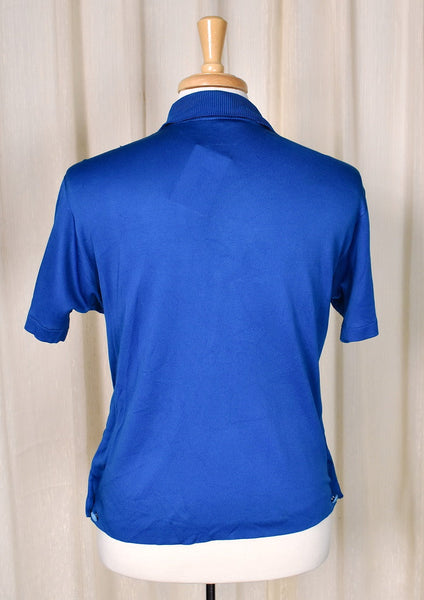 1960s Teal Belt Vintage Knit Shirt Cats Like Us