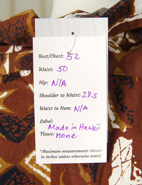 1960s Tiki Tile Hawaiian Shirt Cats Like Us