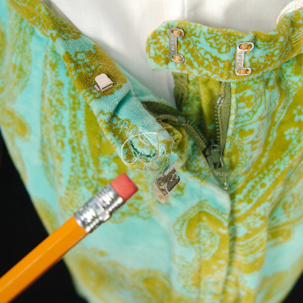 1960s Turquoise Paisley Skirt Cats Like Us
