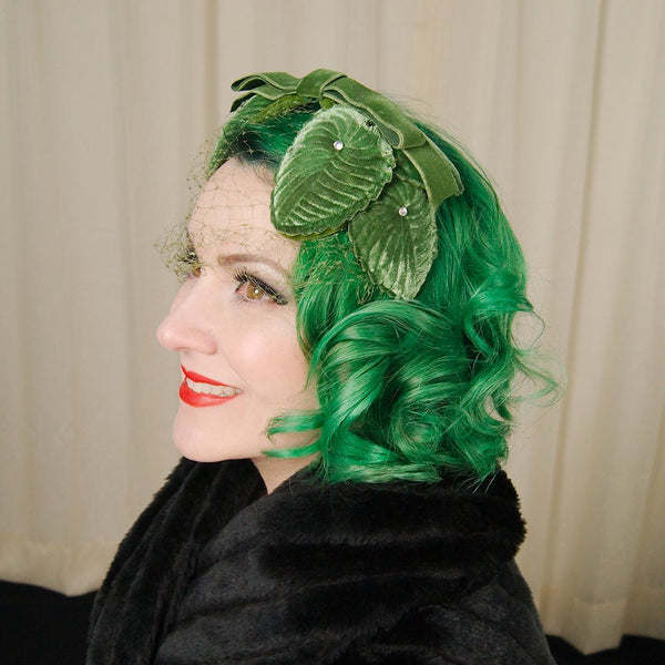 1960s Velvet Leaf Crescent Hat Cats Like Us