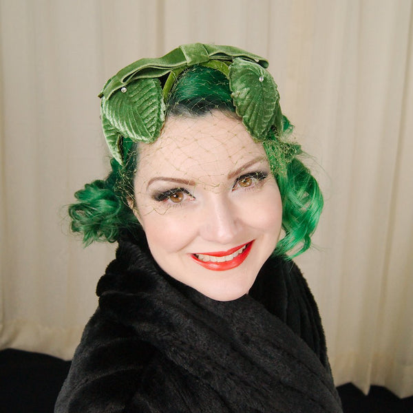 1960s Velvet Leaf Crescent Hat Cats Like Us