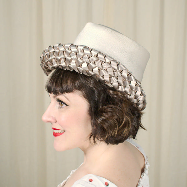 1960s Vintage Asymmetrical Raffia Hat Cats Like Us