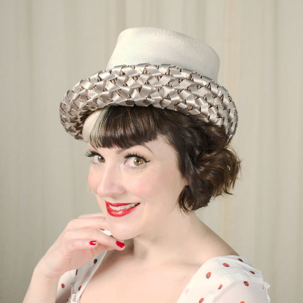 1960s Vintage Asymmetrical Raffia Hat Cats Like Us