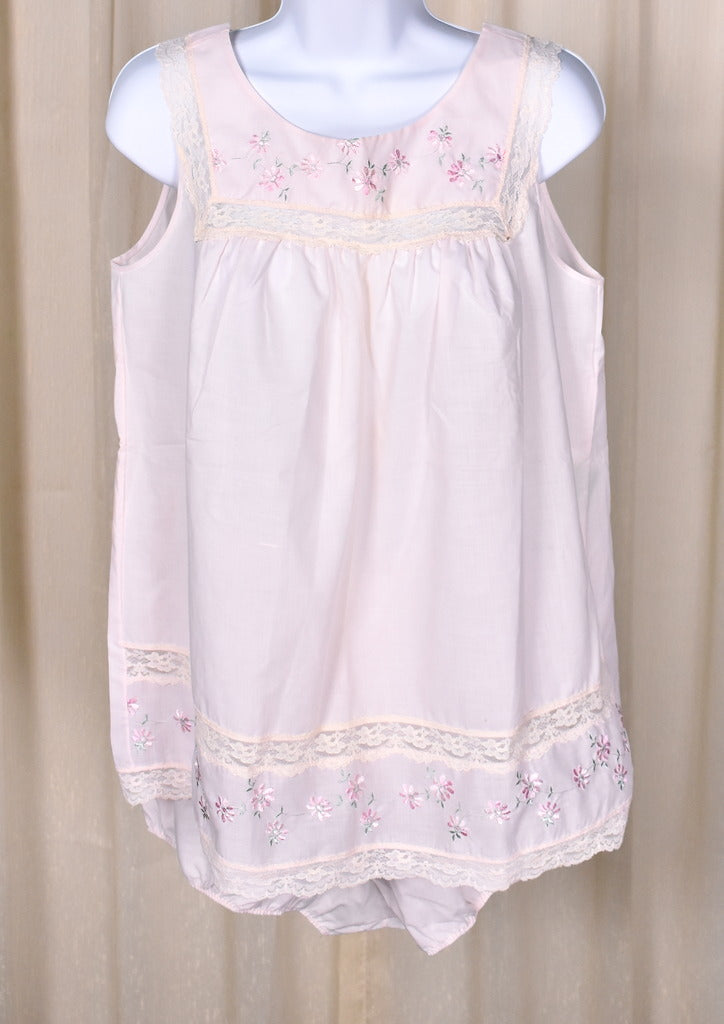 1960s Shadowline Soft Pink Double Chiffon & Lace Baby Doll Nightgown - Ruby  Lane