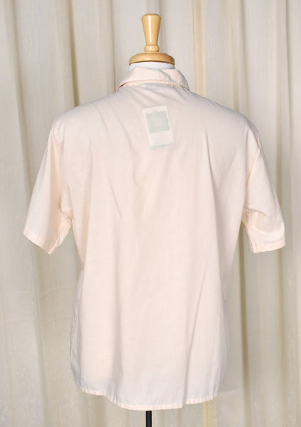 1960s Vintage Beige Button Detail Shirt Cats Like Us