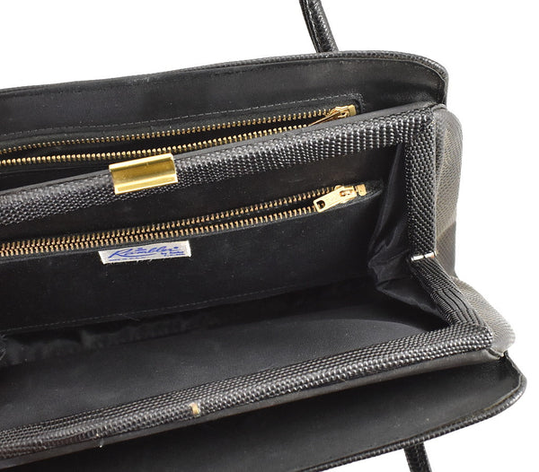 1960s Vintage Black Faux Snake Handbag Cats Like Us