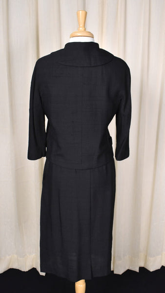 1960s Vintage Black Fringe Tie Suit Cats Like Us