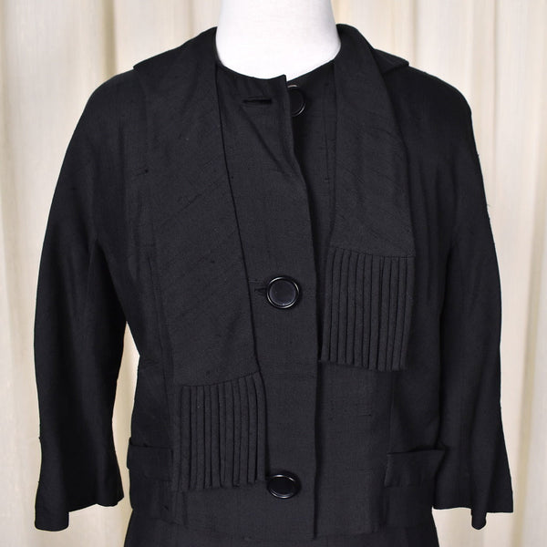 1960s Vintage Black Fringe Tie Suit Cats Like Us