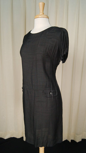 1960s Vintage Black Shift Dress w Coat Cats Like Us
