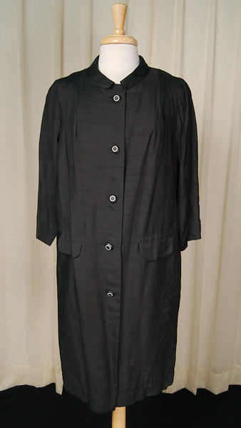 1960s Vintage Black Shift Dress w Coat Cats Like Us