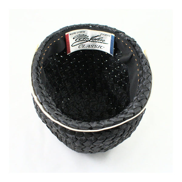 1960s Vintage Black Straw Bubble Hat Cats Like Us