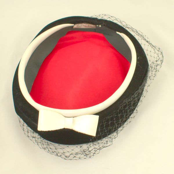 1960s Vintage Black & White Pillbox Hat Cats Like Us