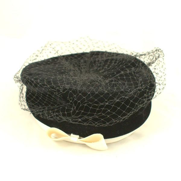 1960s Vintage Black & White Pillbox Hat Cats Like Us