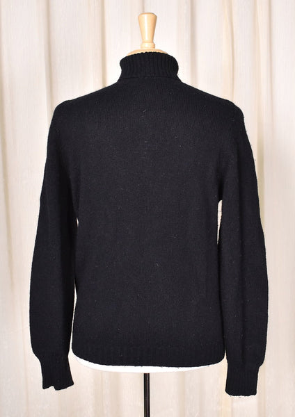 1960s Vintage Black Wool Turtleneck Cats Like Us