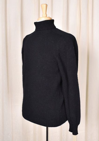 1960s Vintage Black Wool Turtleneck Cats Like Us