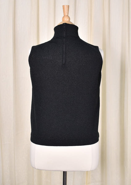 1960s Vintage Blk Sleeveless Turtleneck Cats Like Us