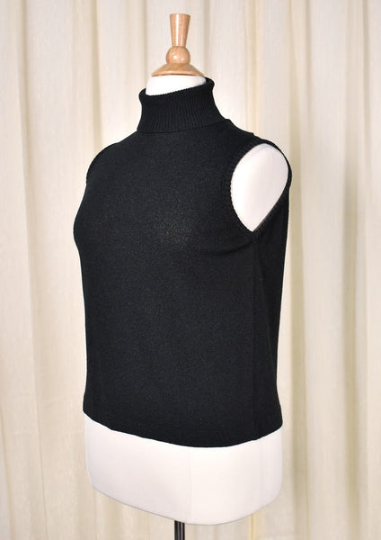1960s Vintage Blk Sleeveless Turtleneck Cats Like Us