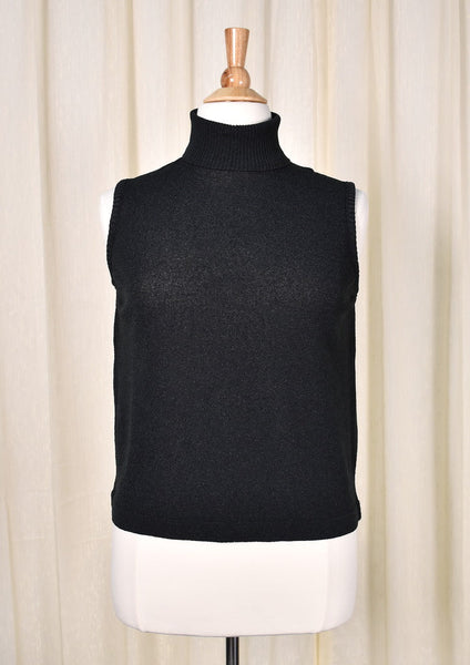 1960s Vintage Blk Sleeveless Turtleneck Cats Like Us