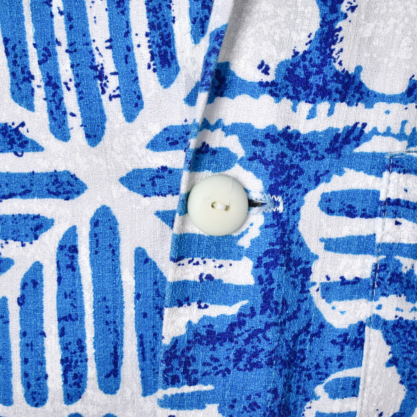 1960s Vintage Blue Barkcloth Cabana Set Cats Like Us